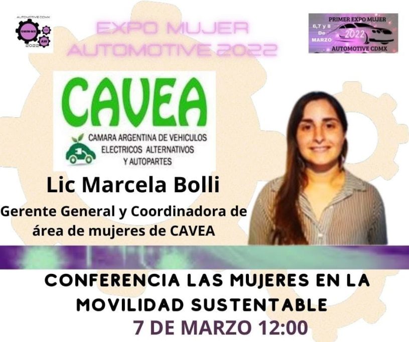 Marcela Boli | Mujeres y movilidad sustentable Marcela Boli de CAVEA, conferencista en Expo Mujer Automotive 2022 sobre mujeres y movilidad sustentable.